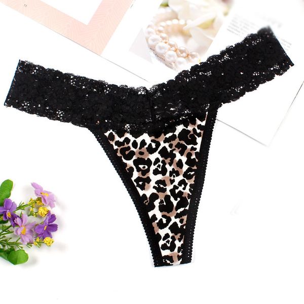 

women panties woman briefs leopard print underwear lace g-string figi damskie ropa interior femenina seductive knickers a20, Black;pink