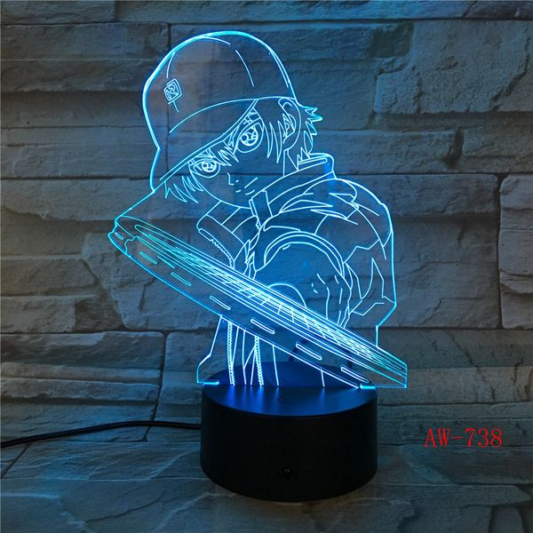 

3d led vision anime luffy modelling night light usb one piece table lamp 7 colors changing home decor light fixtures aw-738