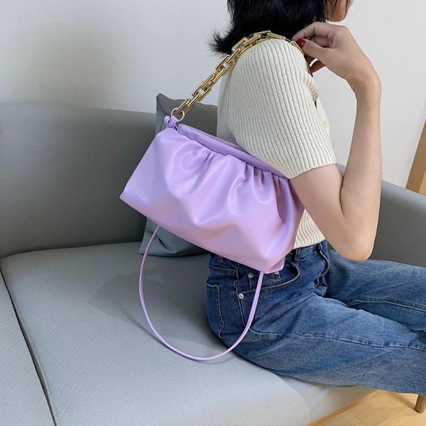 

fashion cloud crossbody bag women pu leather pleated shoulder messenger handbag popular simple female daily bag