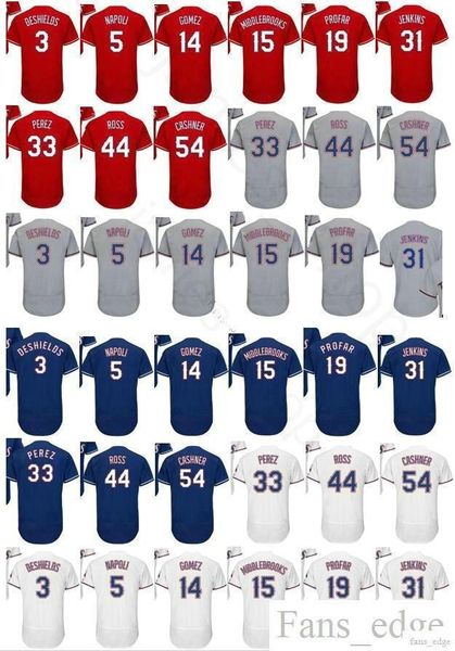 

2019 New Cheap Mens #3 Delino DeShields 5 Mike Napoli 14 Carlos Gomez 15 Will Middlebrooks 19 Jurickson Profar Home Road Baseball Jersey