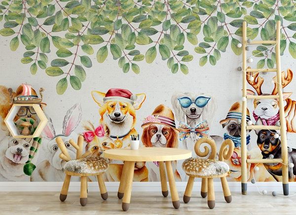 

self-adhesive] 3d dogs 17327 wall paper mural wall print decal murals