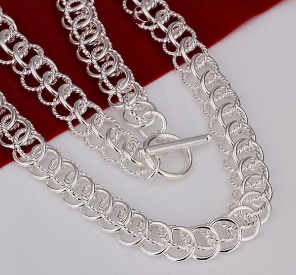 Collana molto pesante set di gioielli in argento sterling 925 a forma di millepiedi LS07. Set di braccialetti da donna placcati in argento 925. Supporto all'ingrosso