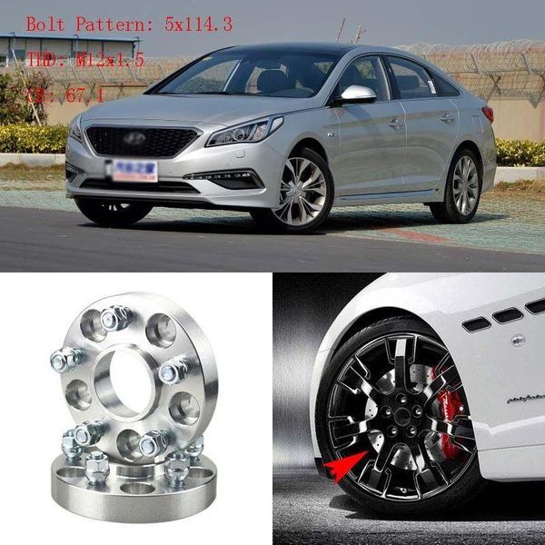 

4pcs 1" wheel spacers adapters 5 lug 5x4.5"/5x114.3-12x1.5 for hyundai sonata
