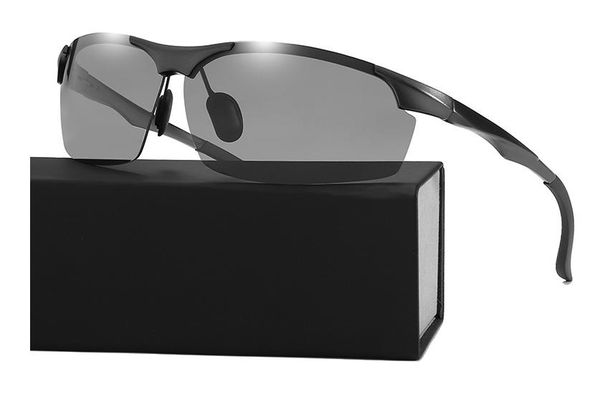 

2020 new men designer sunglasses fashion retro polarized sunglasses aviator sports aluminum magnesium color changing sunglasses, White;black