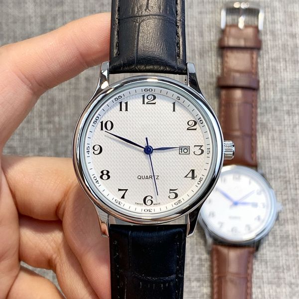 

new style quartz watches for man popular sports leather dress wristwatch business wristwatches fashion casual elegant watch, Slivery;brown