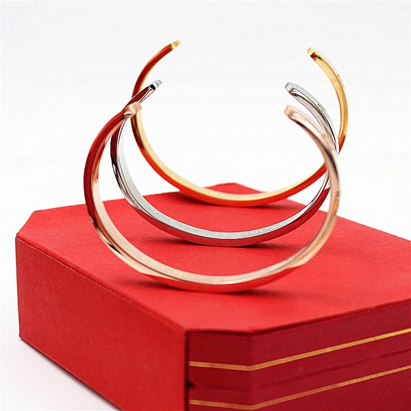 

stainless steel design high qualtiy bracelets love bangles for women men couple wedding bracelets with box, Black