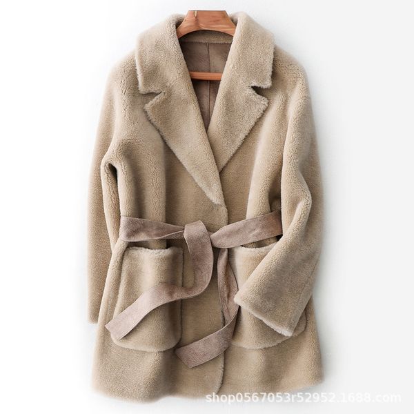 

real fur coat women autumn winter coat women long korean oversize wool jacket abrigos mujer invierno 2019 868536 yy673, Black