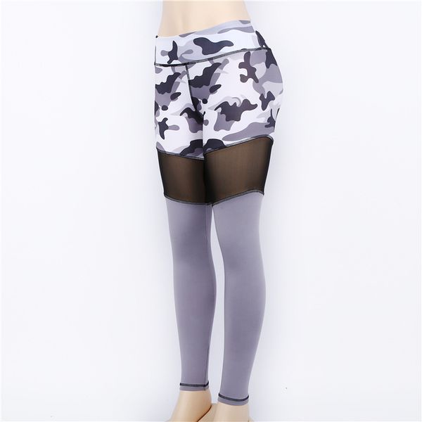 

yoga outfits women workout gym net yarn sport pants leggings fitness stretch trouser training trousers plus size shapewear, White;red