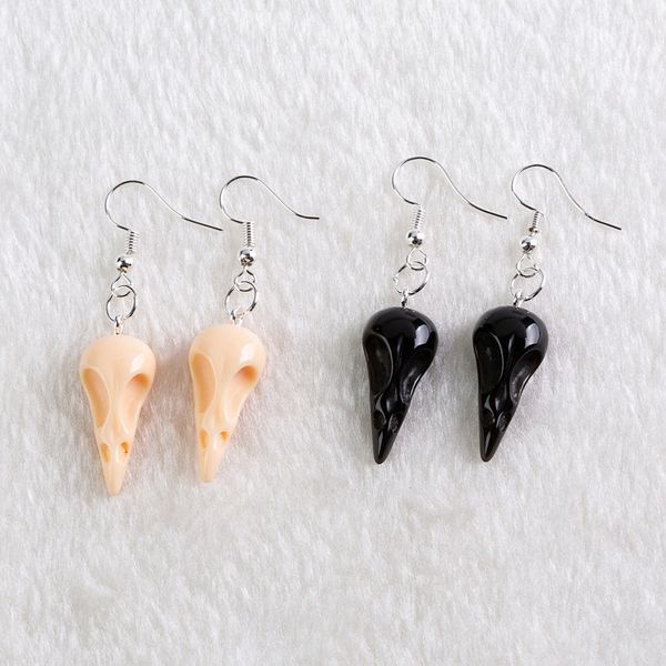

1pair the small multicolor resin raven head earrings resin earring for birthday gift child girls teens jewelry, Silver