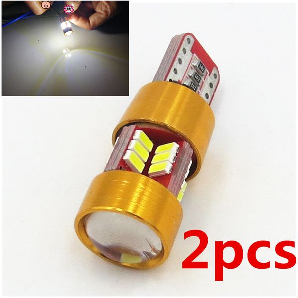 

2pcs white t10 w5w 27 smd 3014 led car interior light marker lamp 194 501 led bulbs wedge parking dome light turn side bulb 12v