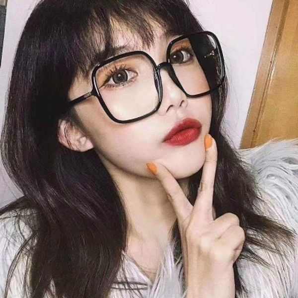 

2020tr anti-blue fashion large frame plain square glasses frame street glasses, Silver