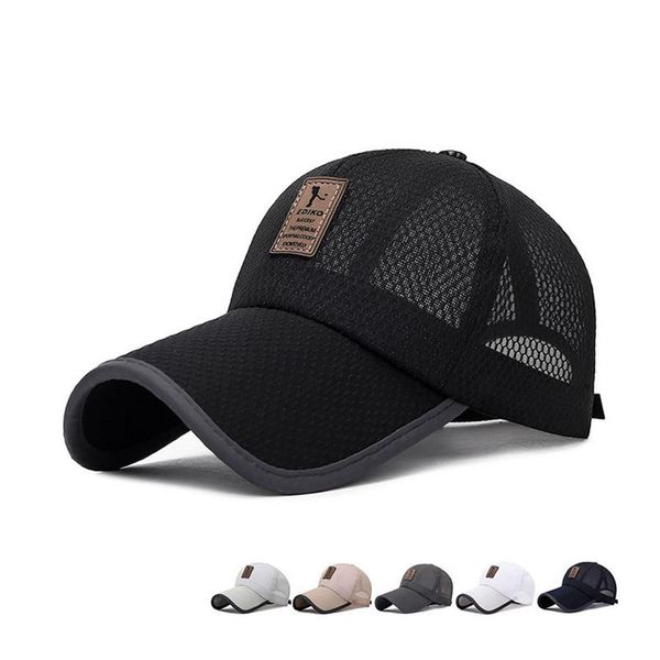 

new arrival mesh baseball caps long brim adjustable breathable comfortable sunshade sun hat snapback caps gorras, White