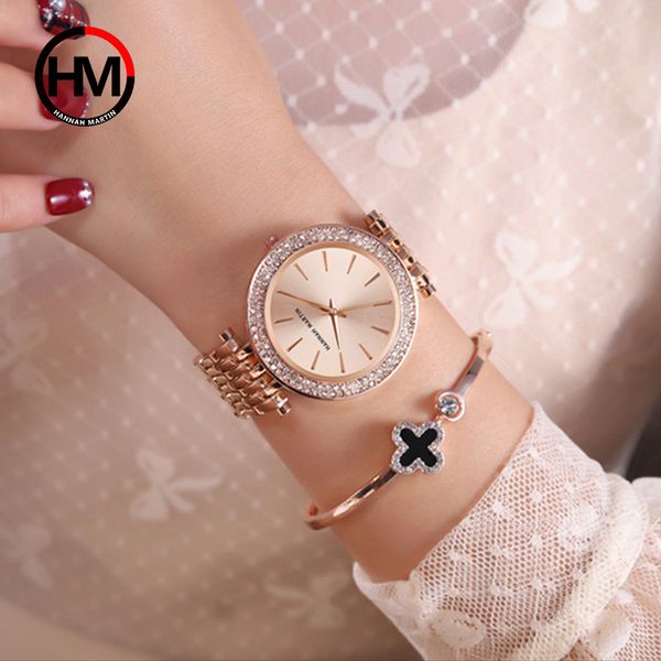 

crystal diamond bracelet watches set female quartz watch luxury women watch bangle set for valentine's gift relogio, Slivery;brown