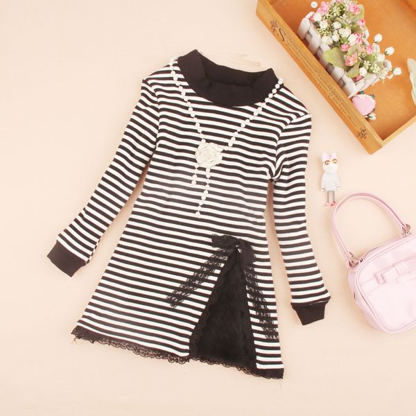 

2019 autumn winter girls blouse baby girl clothes children clothing striped cotton child shirt blusas kids clothes 2-16y, White;black