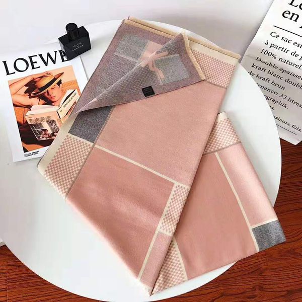 

the new style fashion trend multi-color cashmere scarf, soft and warm, double-sided and double-color delicate fashion beautiful versatile, Blue;gray