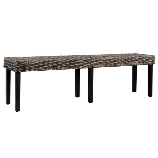 

bench 160 cm black natural kubu rattan и сплошные манго вуд сад наборы