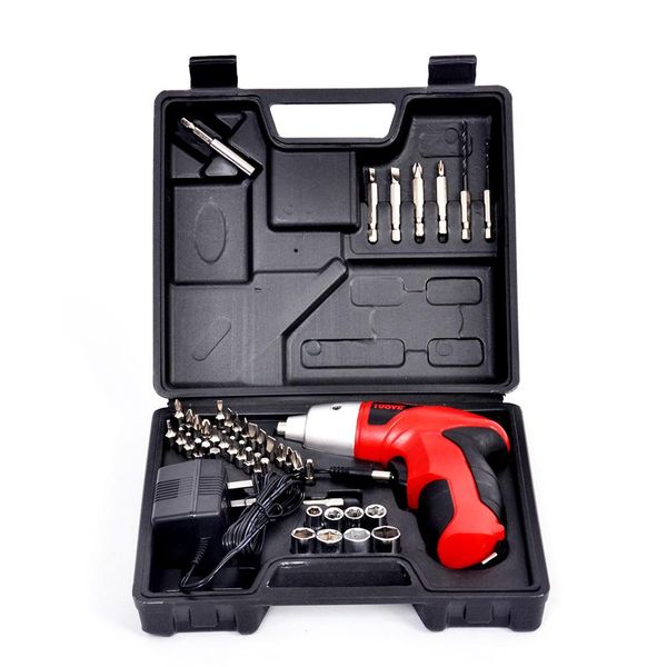 

electric screwdriver cordless drill set household wireless rechargeable electric drill/driver power gun tools with plastic box