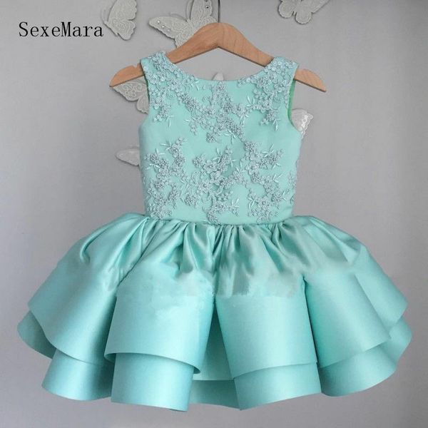 

real picture custom made baby girl first birthday dress with bow satin pearls o neck kids infant children party gown, Red;yellow