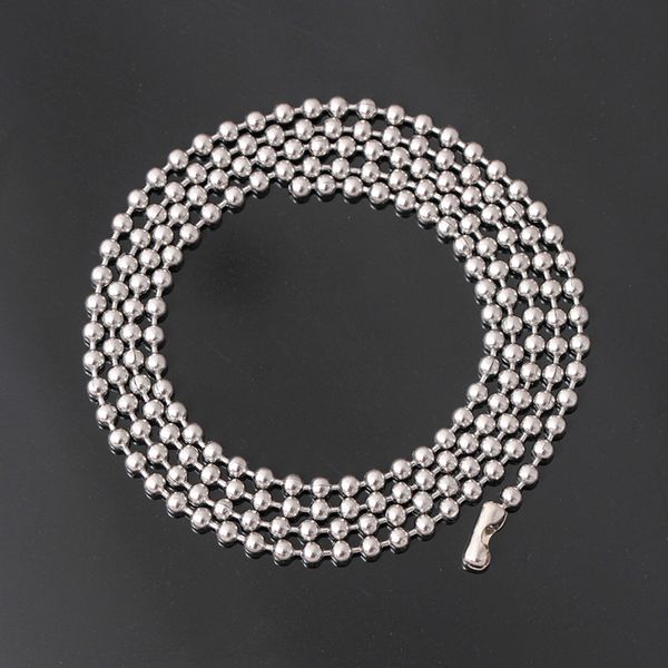 

316l stainless steel bead ball chains link necklace jewelry accessories lobster clasps chain jewelry 18inch-35inch, Silver
