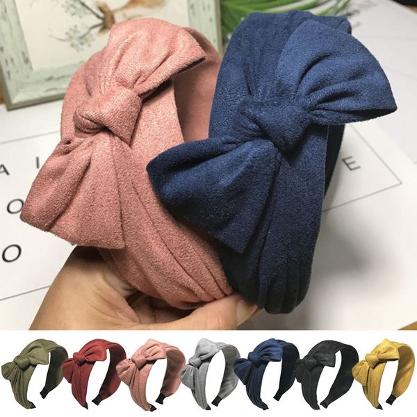 

fashion women girls multi colors bowknot wide hairband fabric headband handmade headwrap hair accessories