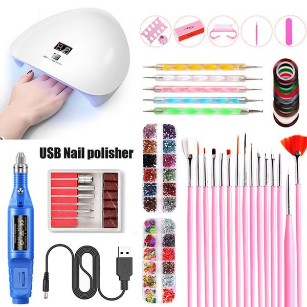 

45w usb smart induction nail dryer lamp uv ptherapy light nails polisher set gxmc
