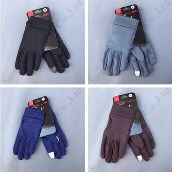 

2020 antiskid u&a touch screen gloves brand fleece designer gloves men women winter skiing cycling touchscreen glove cell phone telefingers, White