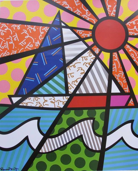 

romero britto art «парусник» домашний декор ремесла картина маслом на холсте wall art canvas картинки 200528