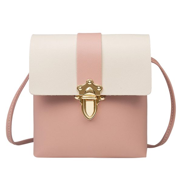 

fashion women leather plug lock hit color shoulder bags messenger bag coin bag dropshipping bolsa de ombro das mulheres#30
