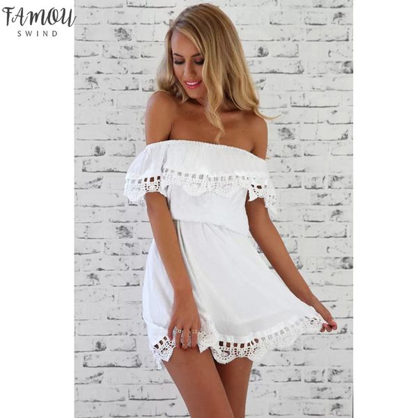 

fashion 2020 women elegant vintage sweet lace white dress stylish slash neck casual slim beach summer sundress vestidos, Black;gray