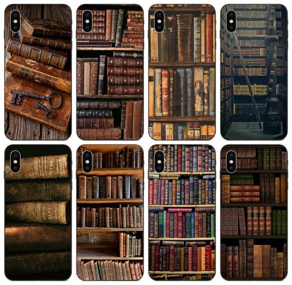 

[tongtrade] vintage library look books shelves case for iphone 11 pro max x xs xr 8s 8 7s 7 plus galaxy note 5 8 9 honor 7a motorola g4 case