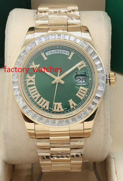 

новое поступление мужские часы багеты бриллиантовый безель 41 мм механизм с автоподзаводом золото нержавеющая сталь 6 цвет циферблат мужские, Slivery;brown