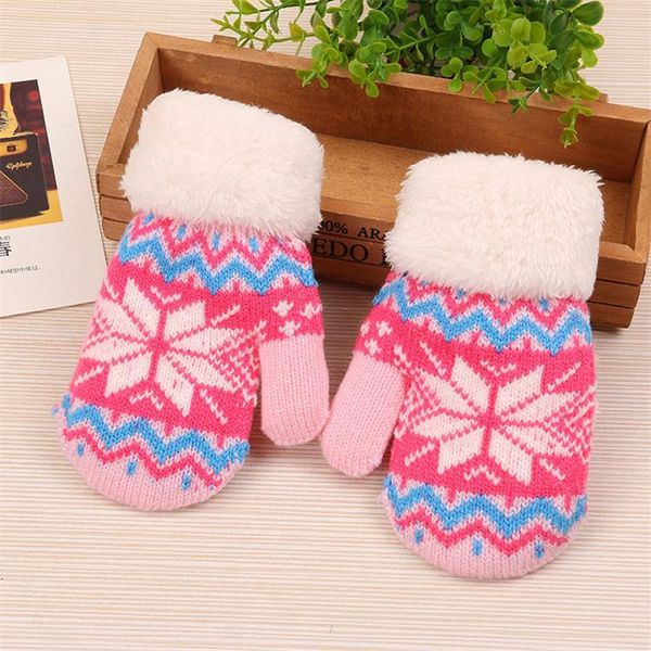 Baby Kids Boys Girls Winter Warm Gloves Soft Solid Knitted Thickened Mittens US