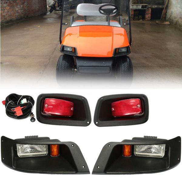 

12v halogen headlight with led tail light lamp kit for ezgo txt golf cart 1996-up