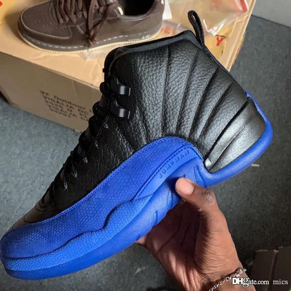 

Authentic air 12 game royal black high og retro men ba ketball hoe flu game real carbon fiber 130690 014 neaker with original box