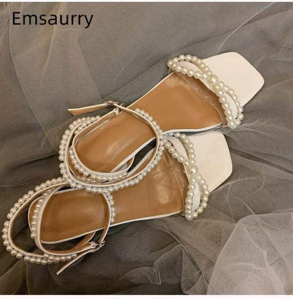 

beading pearl ankle wrap summer shoes woman square heel square open toe transparent pvc butterfly-knot sandals women, Black