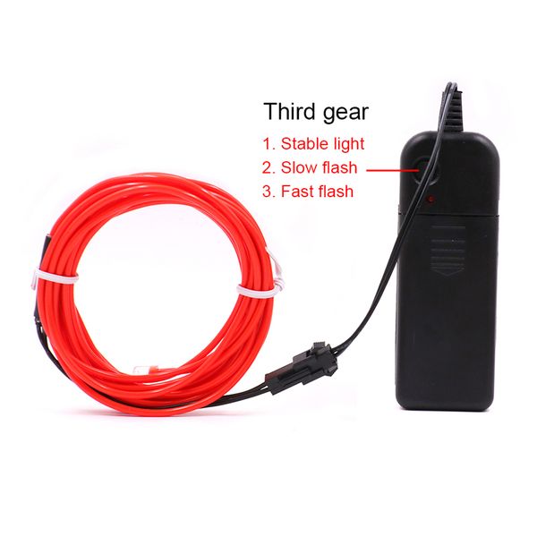 

3v battery 1m flexible neon light glow el wire rope tape cable strip neon light sign shoes clothing waterproof neon lamp