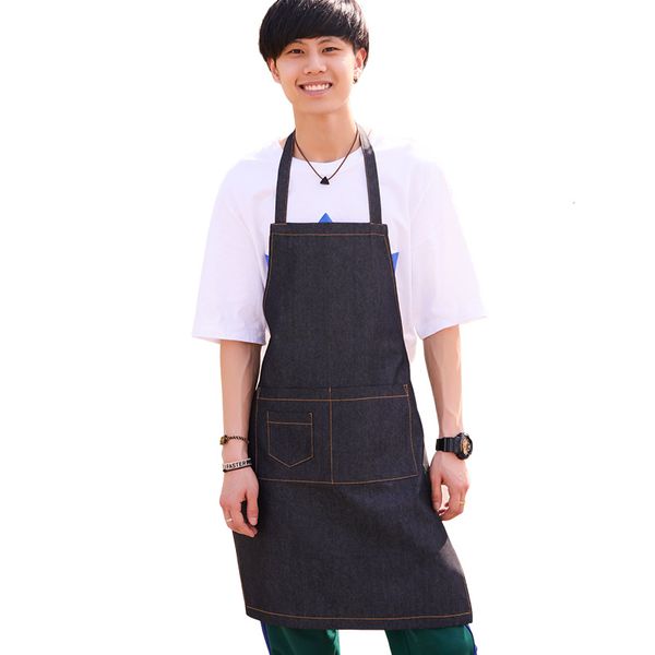 

senyue kitchen restaurant work denim apron antifouling cowboy chef cooking kitchen apron for woman men cafe shop bbq hairdresser