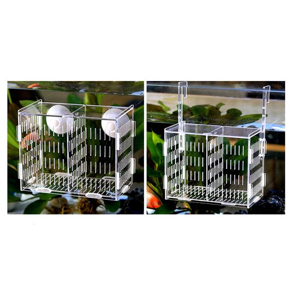 

2 pcs aquarium young fish breeding hatchery incubator isolation box hook