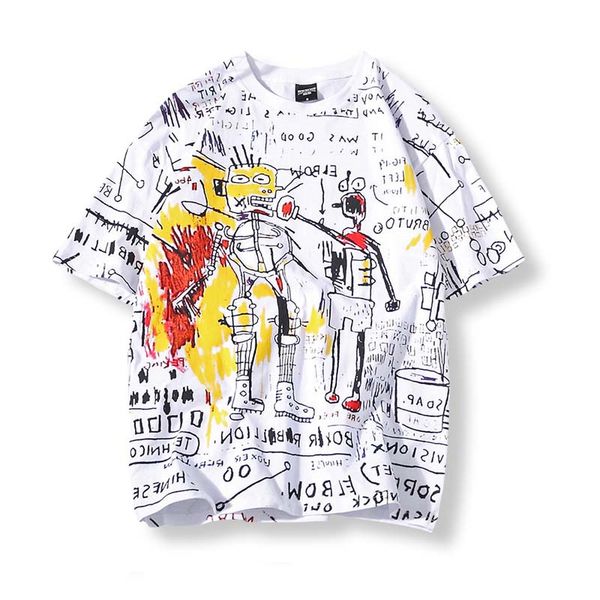 

hot sale печать смешного graphic аним футболка мужчина / женщины summer harajuku мужского streetwear камиз вскользь o воротник рубашка, White