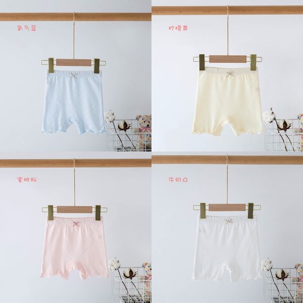 

children's breathable leggings girls tight safety pants ' three-point pants wooden ear cotton extra-grade girls' safety short, Blue