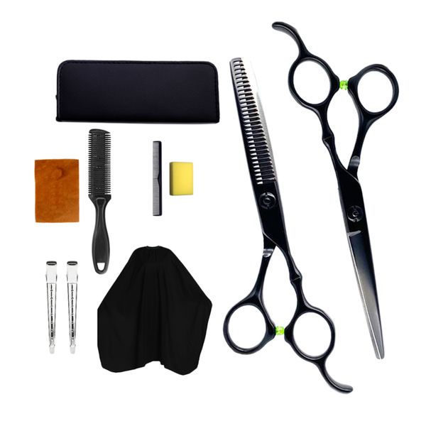 

6" hairdressing scissors hair cutting salon thinning equipment 10 sets