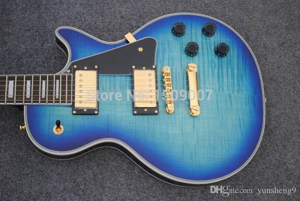 

electric guitar, blue burst maple golden hardware, accept customization