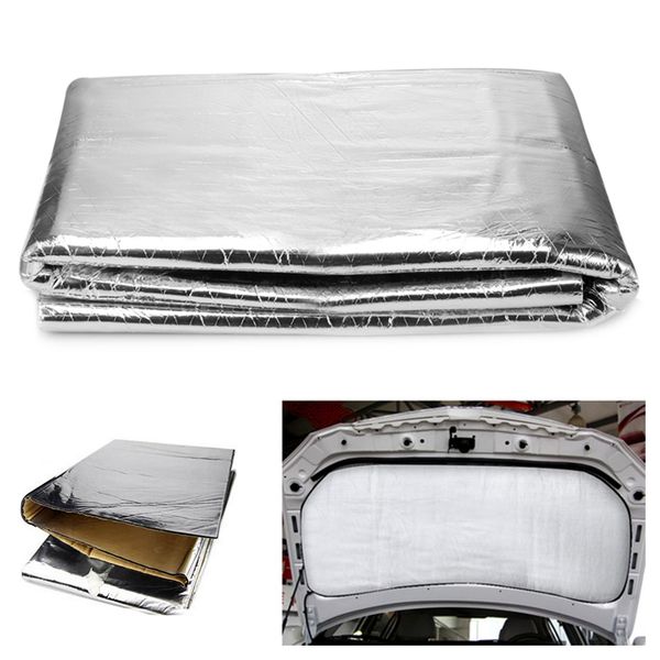 

140 x100cm car engine sound deadener mat noise bonnet insulation deadening for hood firewall heat material aluminum foam sticker