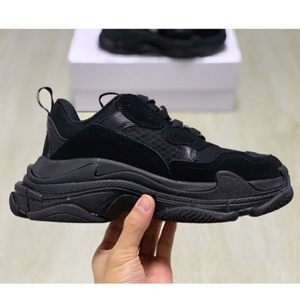 

2020 fashion crystal bottom paris 17fw triple s clear sole mens designer sneakers vintage dad platform women luxury casual shoes trainers, Black