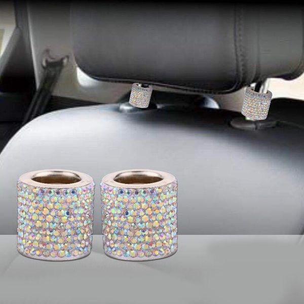 

2pcs auto car headrest collar seat ring bling crystal interior decoration rings