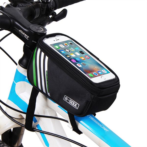 

bicycle front bag bike phone hold mtb mountain front upper tube frame bag saddle seat post outdoor sport cycling basket