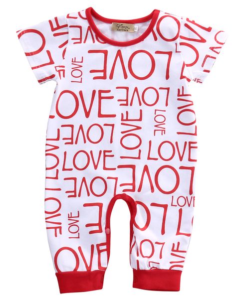 

детская детская одежда girlboy love print baby romper комбинезон с коротким рукавом наряд дети лето повседневная новорожденный детская одежд, Blue