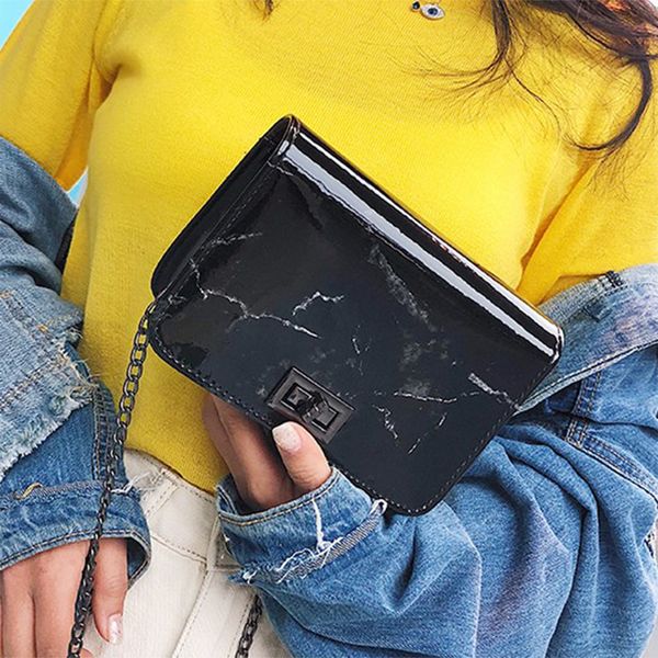 

female shoulder bag european casualwomen marble shoulder bag lock buckle wild messenger small square new for 2019 quality 99