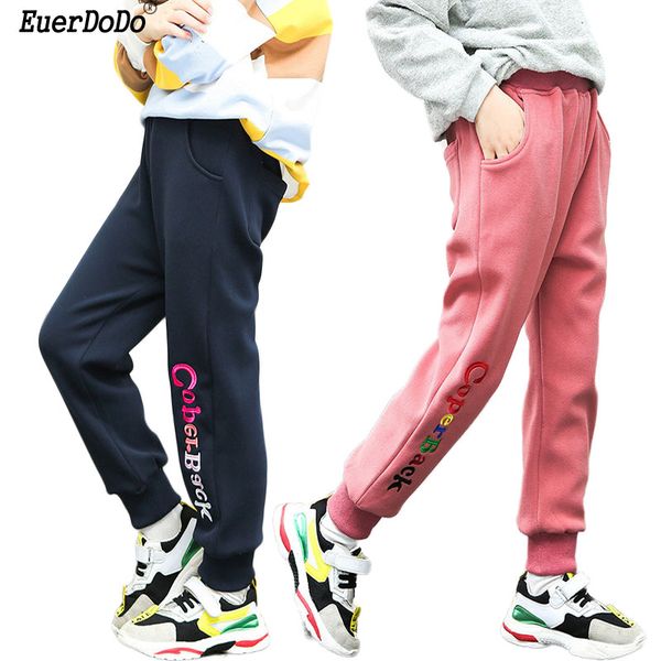 

2019 winter girls pants thicken trousers for kids fleece warm children sport pants teenager joggers 3-12years boys, Blue