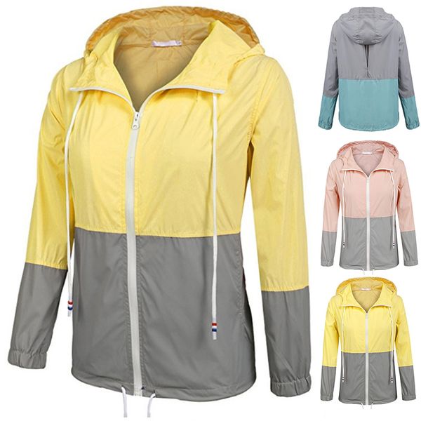 

short jacket women's rain jacket waterproof rain coats lightweight windbreaker raincoat transition hooded windproof s-xxl, Blue;black